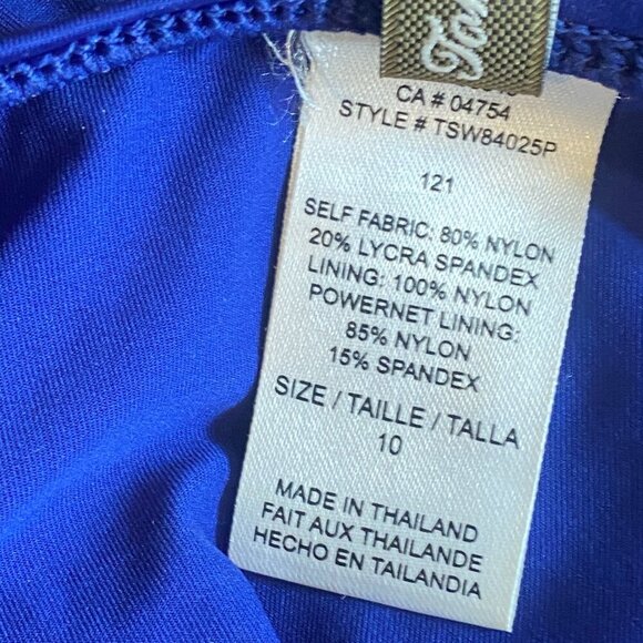 Tommy Bahama Swimsuit One-piece Ruched Halter Tummy Control Sz 10 Blue #119N - Picture 6 of 7